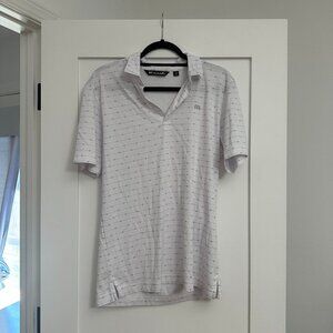 Travis Mathew Polo Shirt Mens Medium White EUC